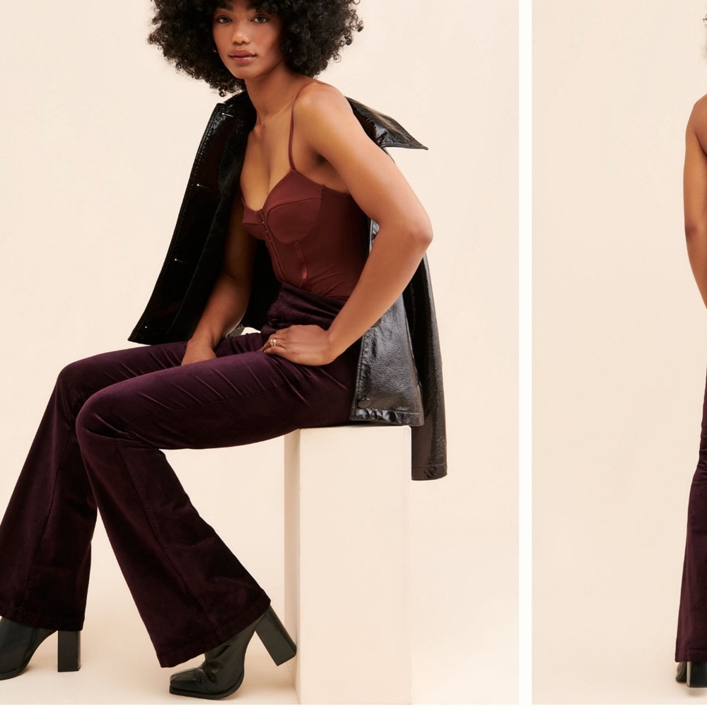 Anthropologie Velvet Boot-Cut Pants